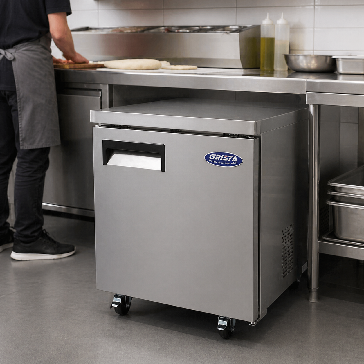 Admiral Craft Grista Undercounter Freezer, Single Solid Door, 6.3 cu ft Capacity, in Stainless Steel GRUCFZ-27