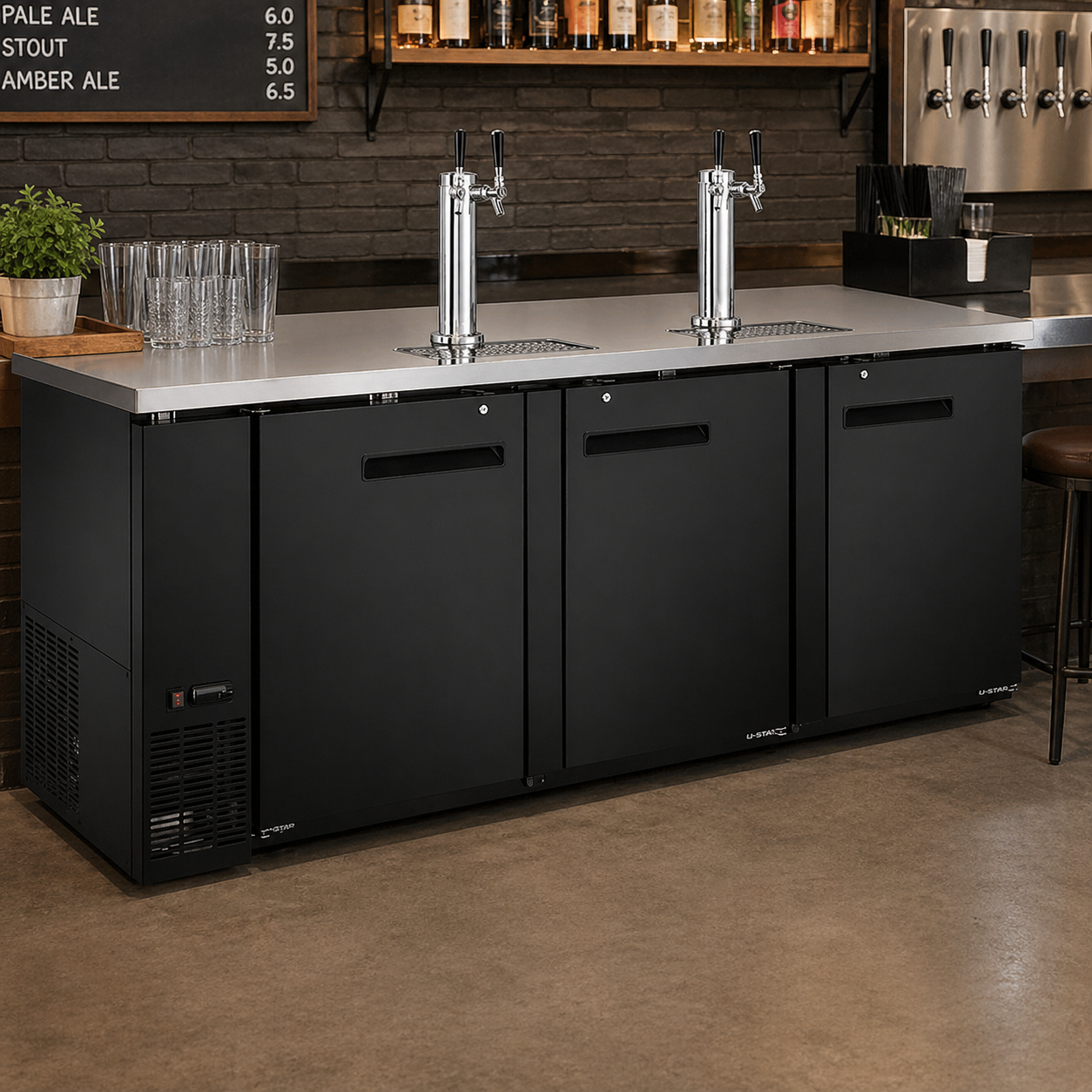 Admiral Craft U-Star Beer Dispenser, 32.1 cu ft Capacity, in Black USBD-9028/2