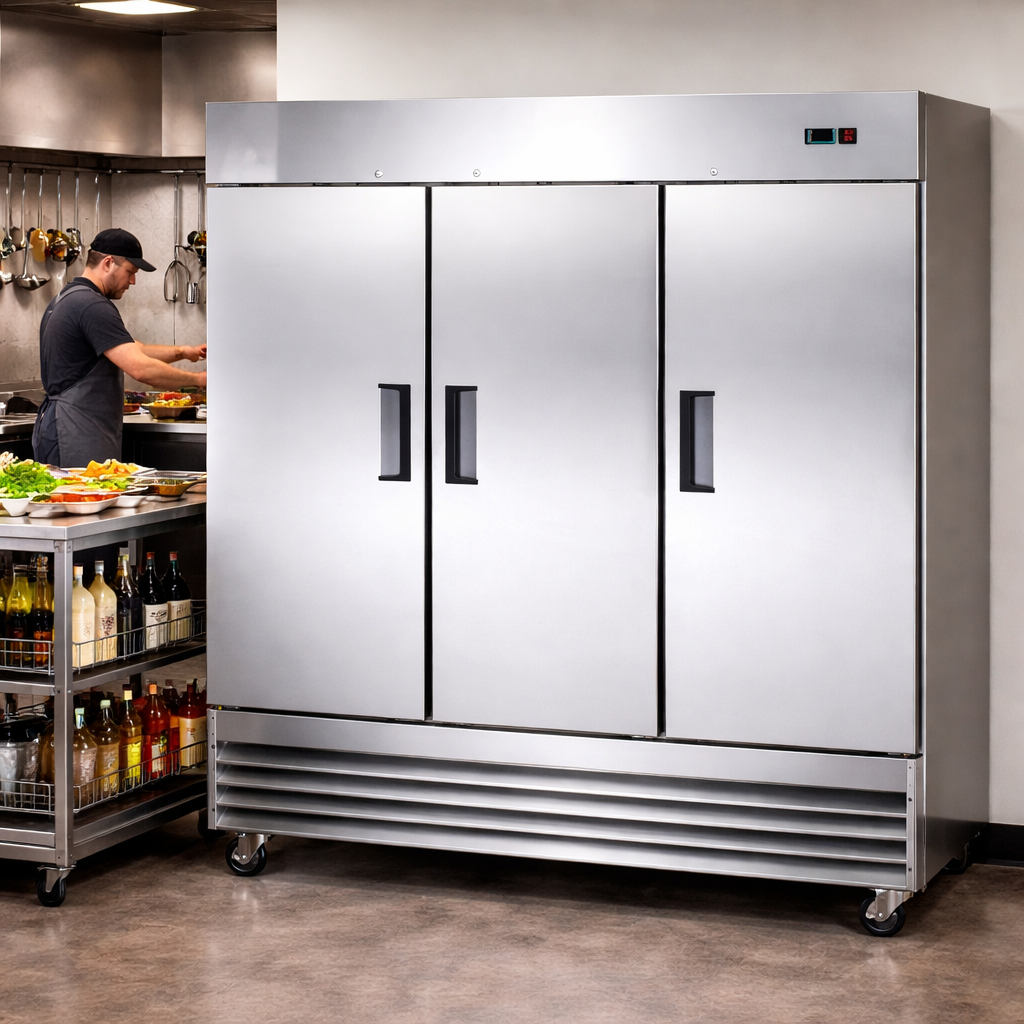 Admiral Craft Grista Reach-In Freezer, Triple Solid Doors, 72.1 cu ft, in Stainless Steel GRFZ-3D