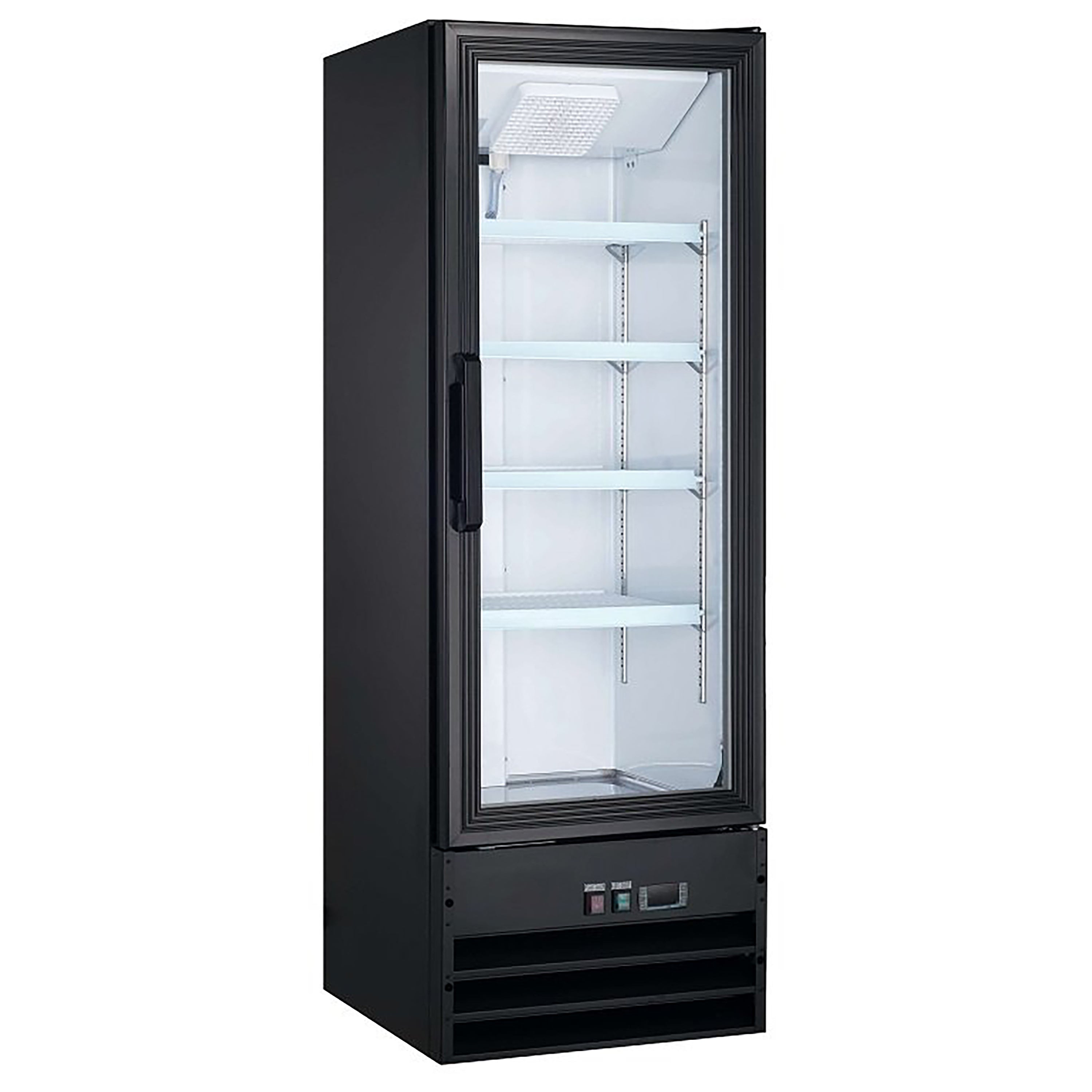 Admiral Craft U-Star Merchandiser Refrigerator, Single Swing Glass Door, 8.5 cu ft Capacity, in Black USRFS-1D/22