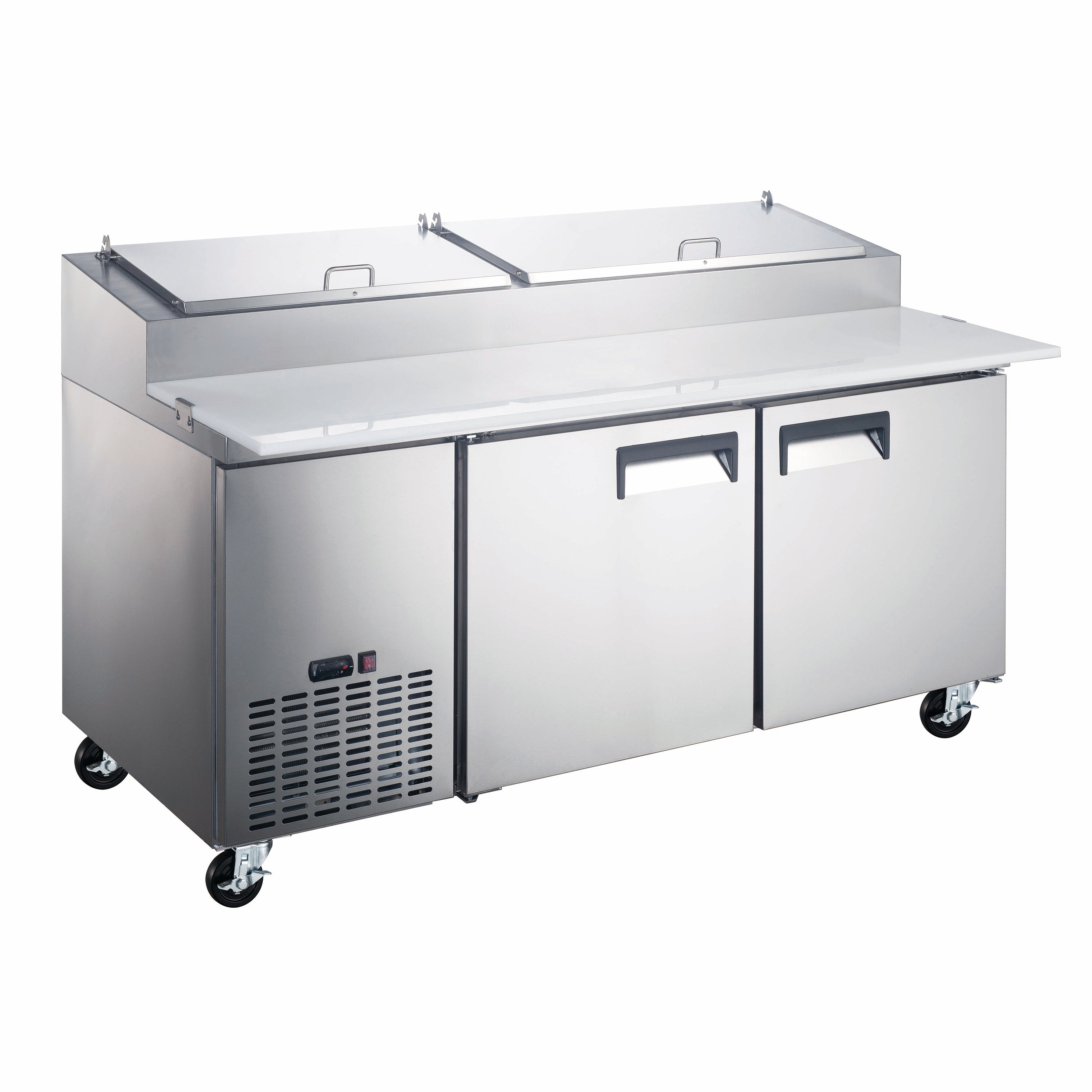 Admiral Craft Grista Refrigerated Pizza Prep Table, Two Solid Doors, 18 cu ft Capacity, in Stainless Steel GRPZ-2D/67