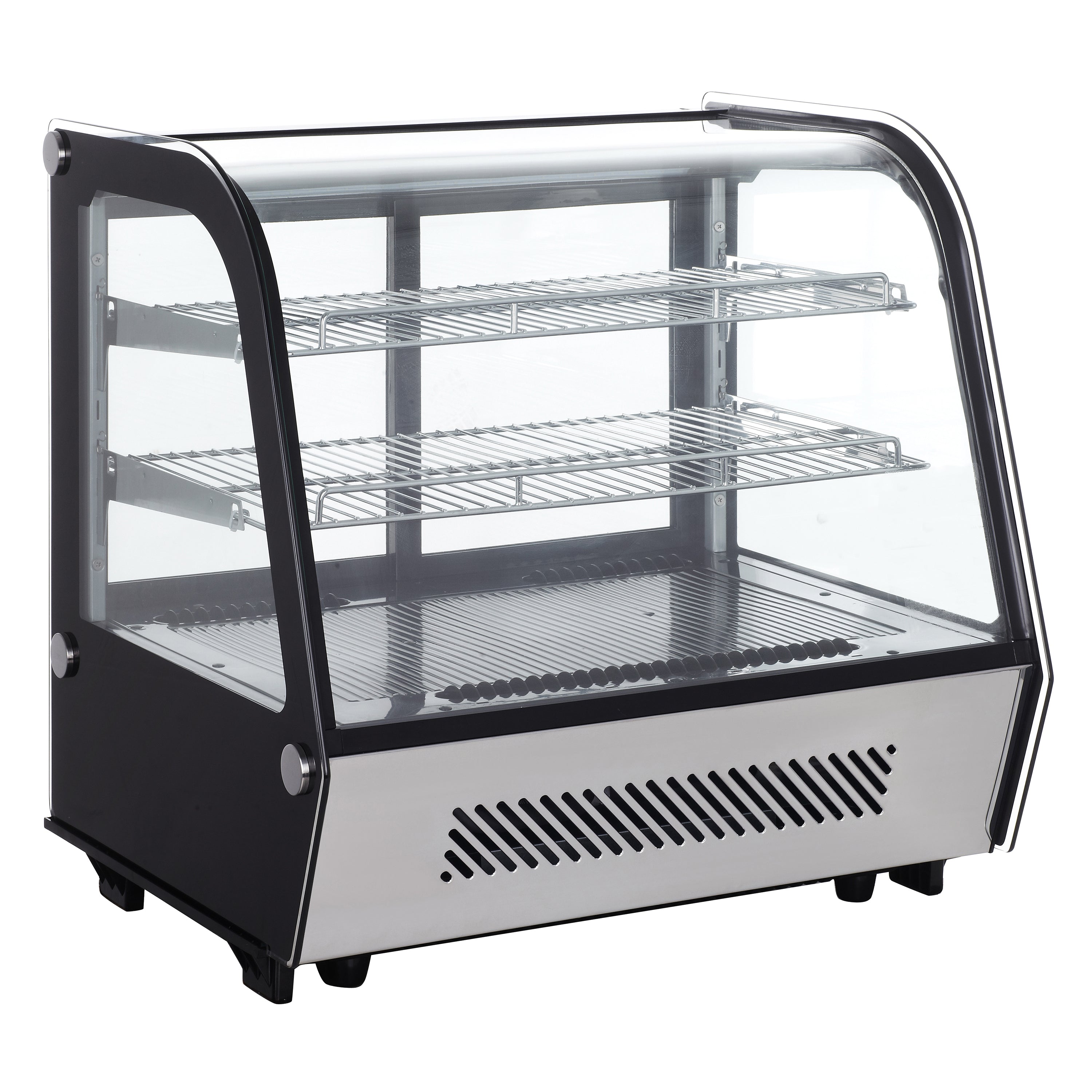 Admiral Craft Black Diamond Refrigerated Countertop Display Case, Two Glass Doors, 4.2 cu ft, in Stainless Steel BDRCTD-120
