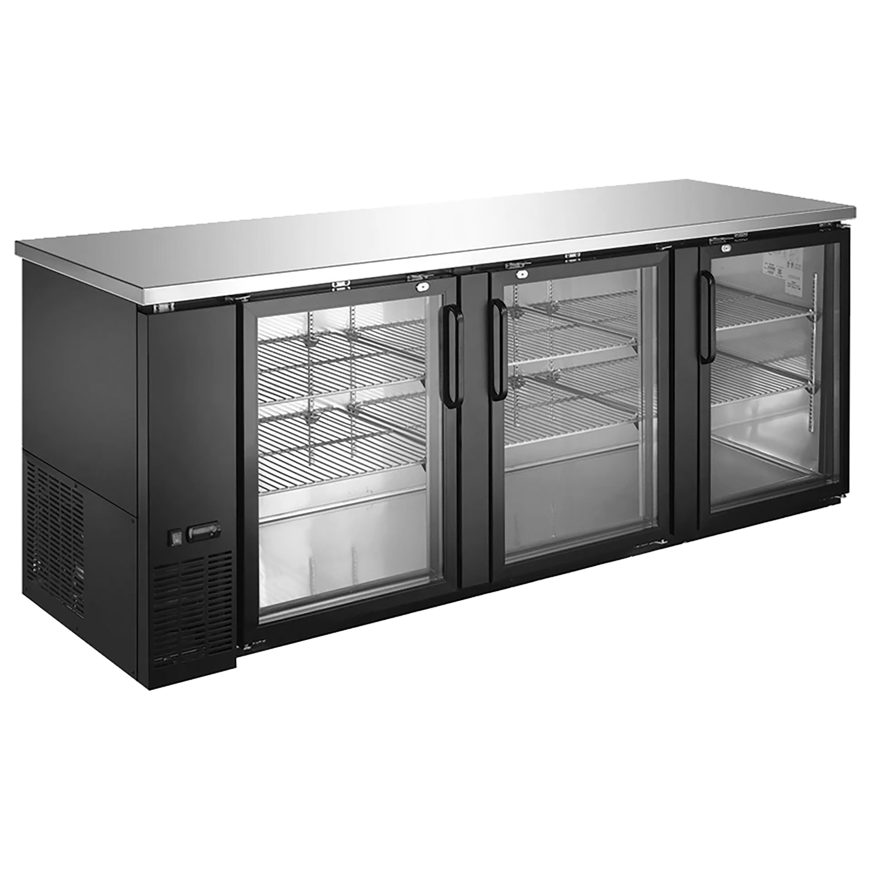 Admiral Craft U-Star 3 Glass Door Back Bar Cooler, in Black USBB-9028G