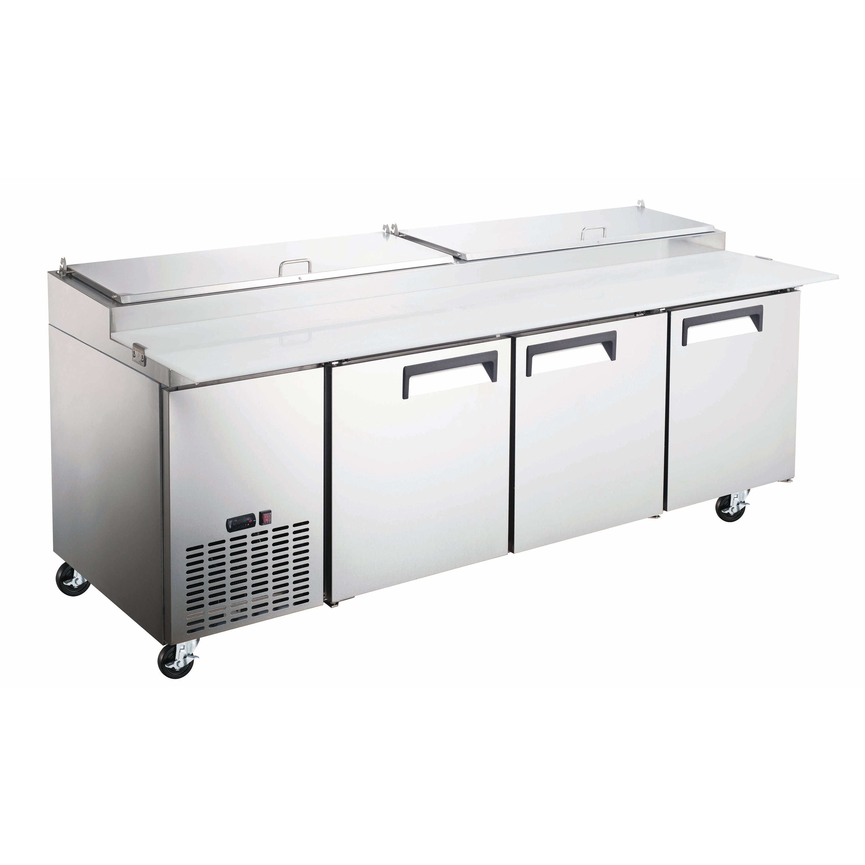 Admiral Craft Grista Refrigerated Pizza Prep Table, 3 Solid Doors, 26.6 cu ft Capacity, in Stainless Steel GRPZ-3D