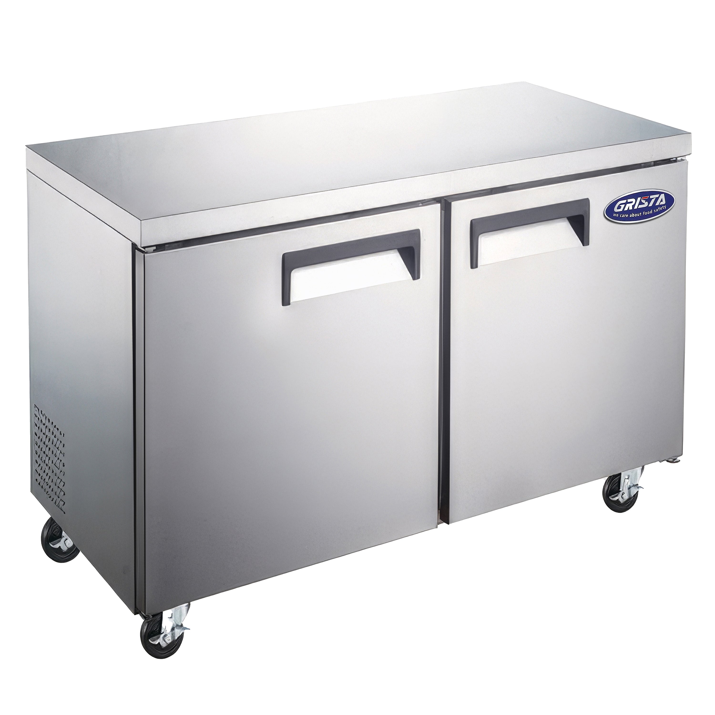 Admiral Craft Grista Undercounter Refrigerator, Double Solid Doors, 11.9 cu ft Capacity, in Stainless Steel GRUCRF-48