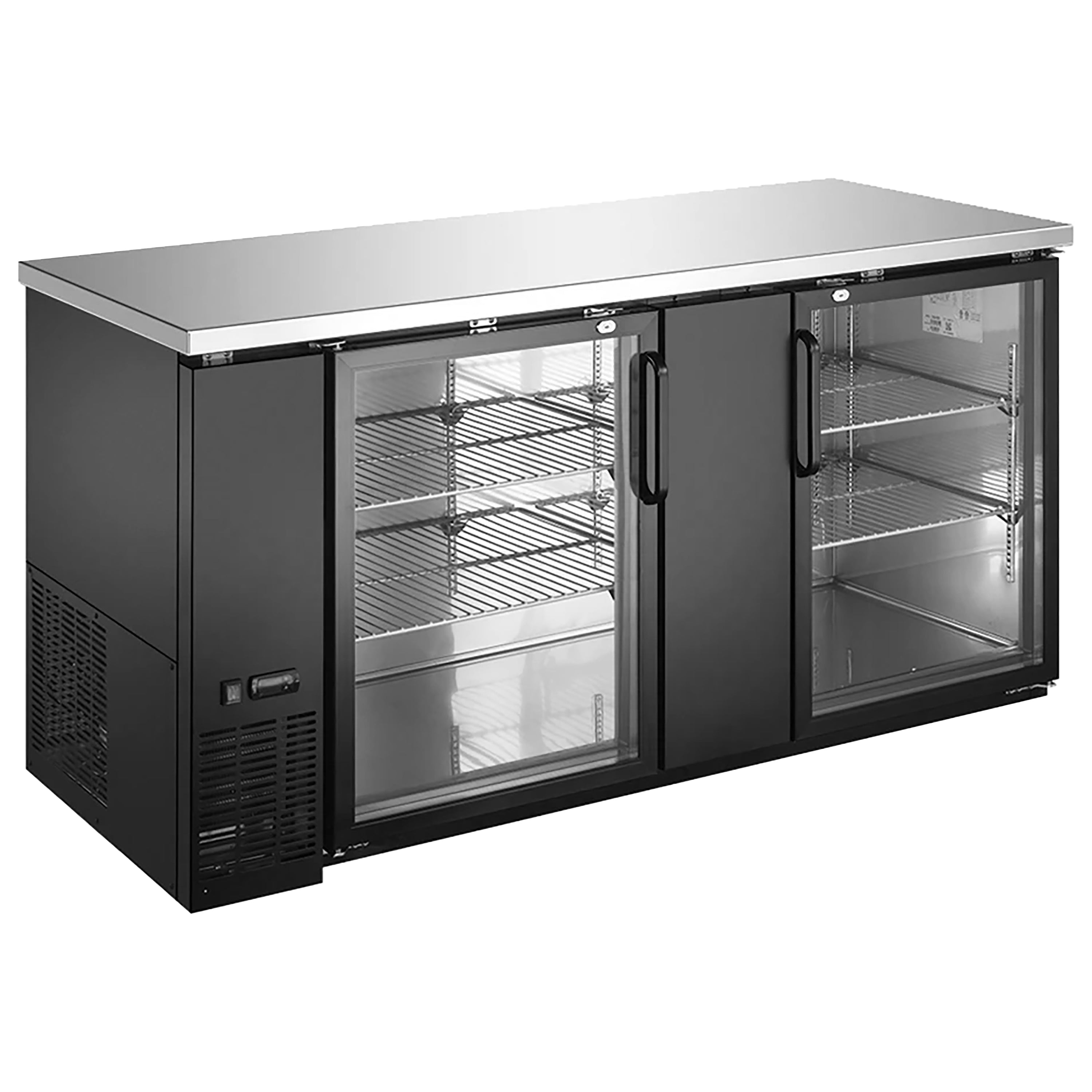 Admiral Craft U-Star 2 Glass Door Back Bar Cooler, in Black USBB-6928G