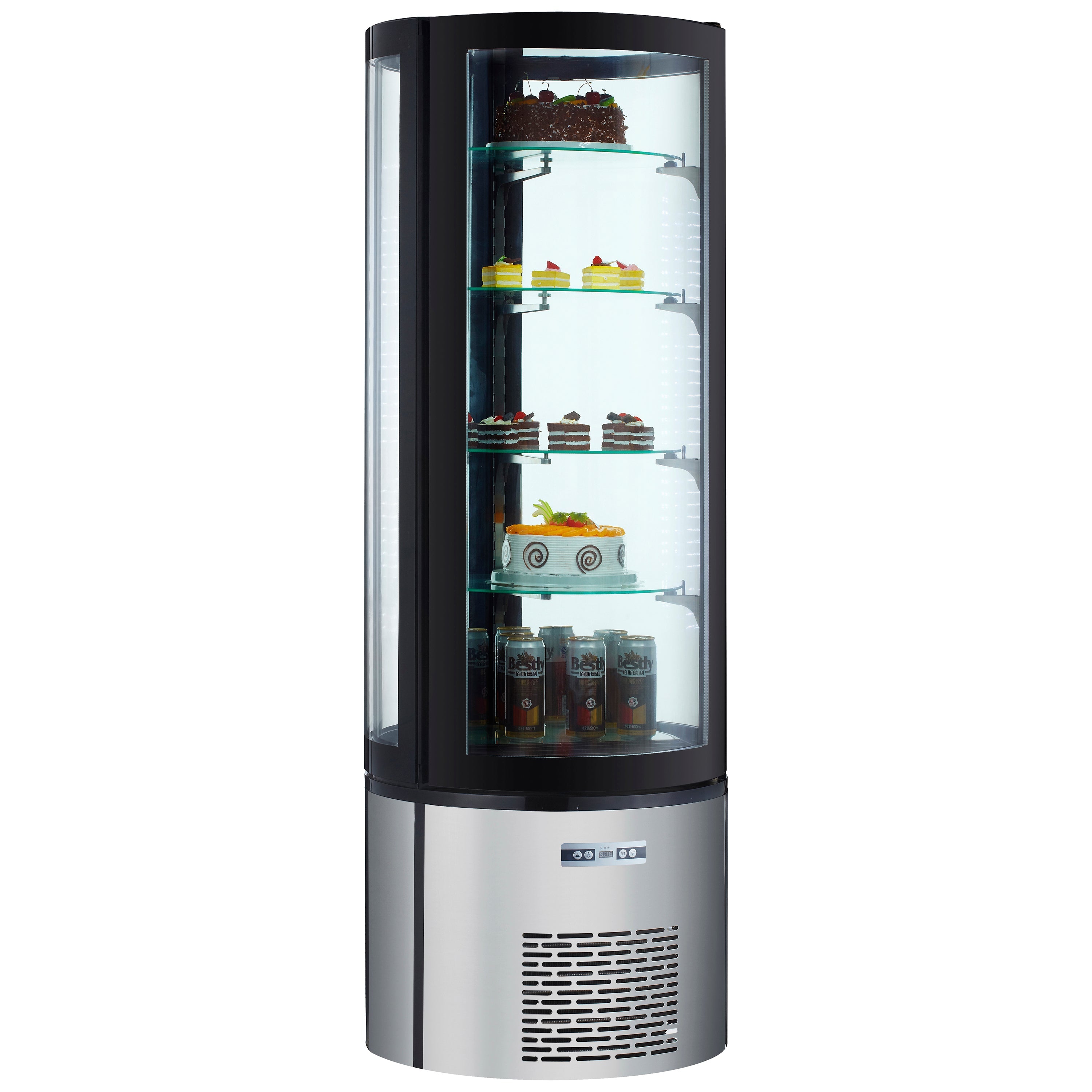 Admiral Craft Black Diamond Standing Refrigerated Cake Display, Single Glass Door, 12.7 cu ft, in Stainless Steel BDRCK-400