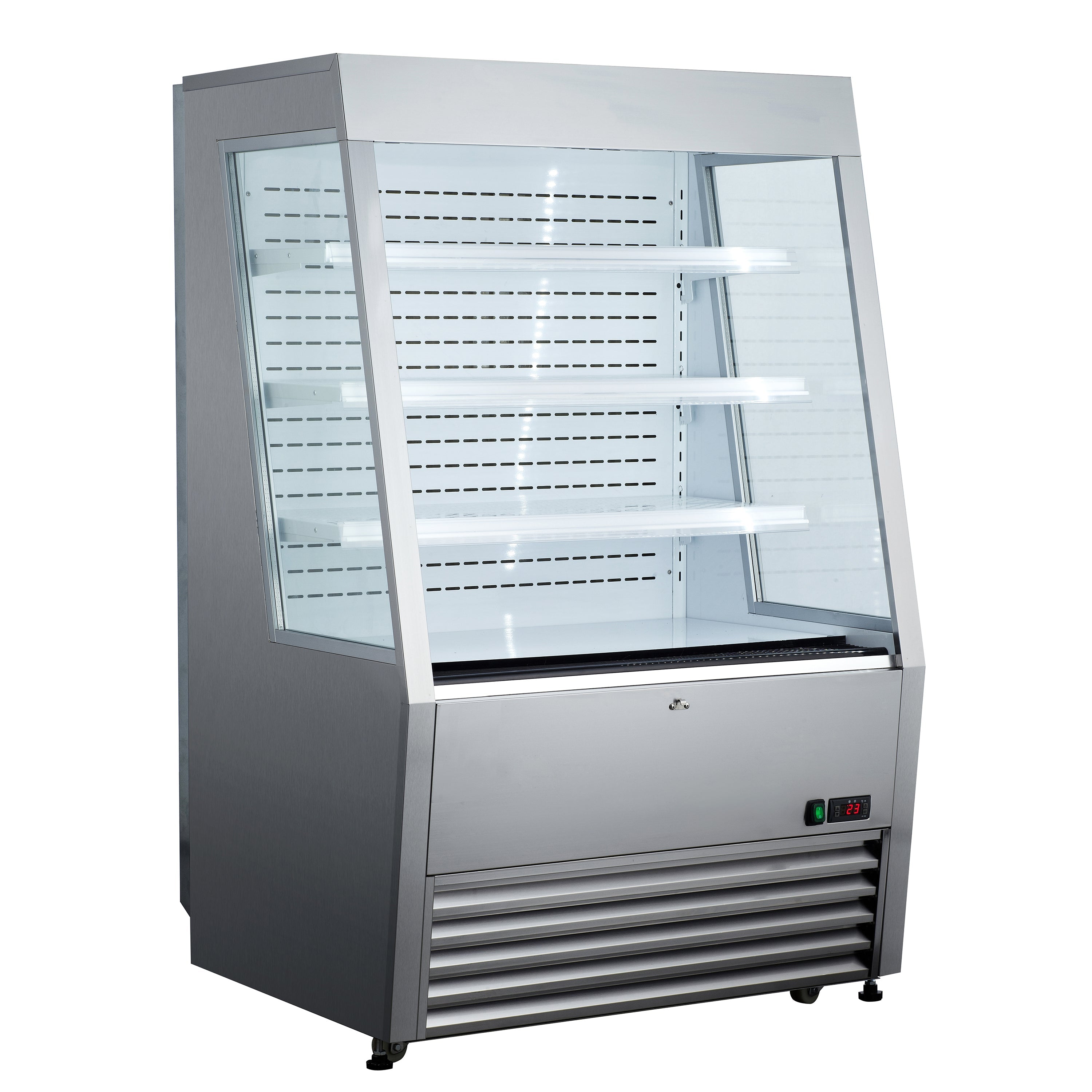 Admiral Craft Black Diamond Vertical Air Curtain Merchandiser, 36.2"W, in Stainless Steel BDVACM-320/SS