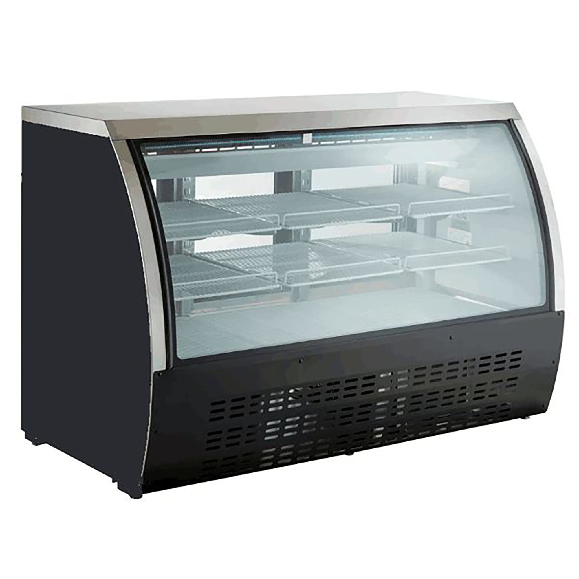 Admiral Craft U-Star Curved Glass Refrigerated Deli Case, in Black USDC-64