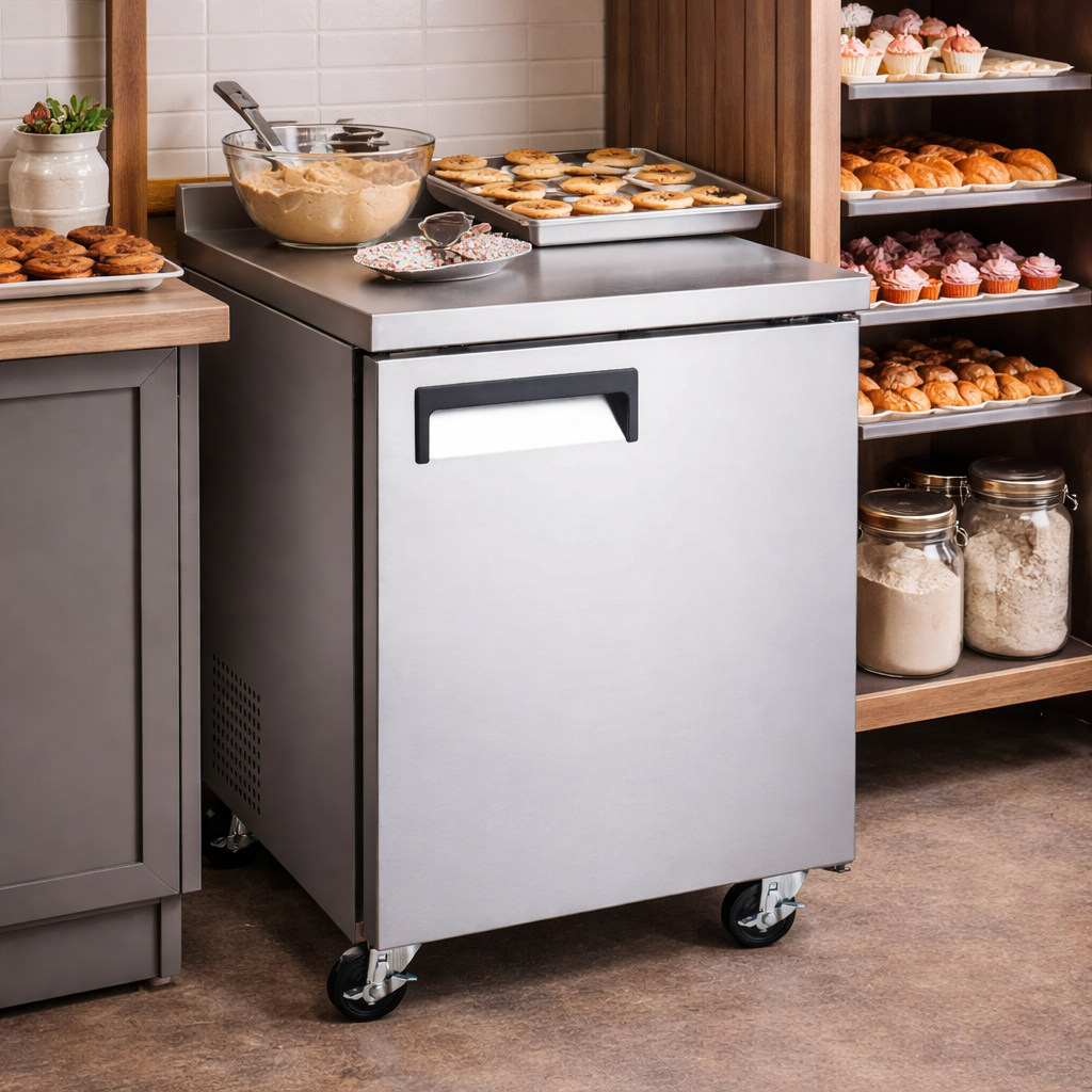Admiral Craft U-Star Worktop Refrigerator, Single Solid Door, 6.3 cu ft Capacity, in Stainless Steel USWR-1D
