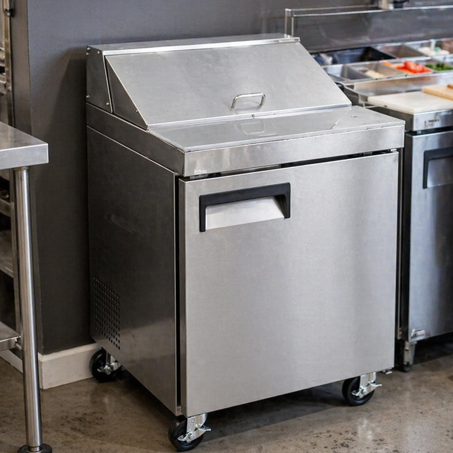 Admiral Craft Grista Refrigerated Salad/Sandwich Prep Table, Single Door, 27" in Stainless Steel GRSL-1D