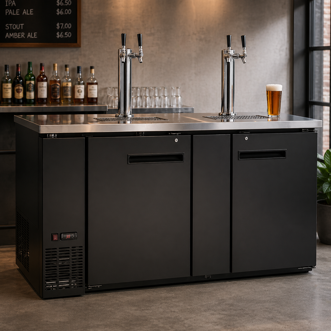 Admiral Craft U-Star Beer Dispenser, 23.3 cu ft Capacity, in Black USBD-6928/2