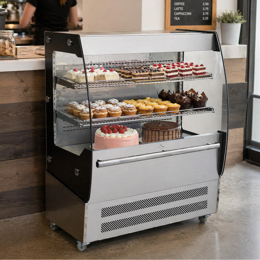 Admiral Craft Black Diamond Vertical Air Curtain Merchandiser, 39.5"W, in Stainless Steel BDVACM-200