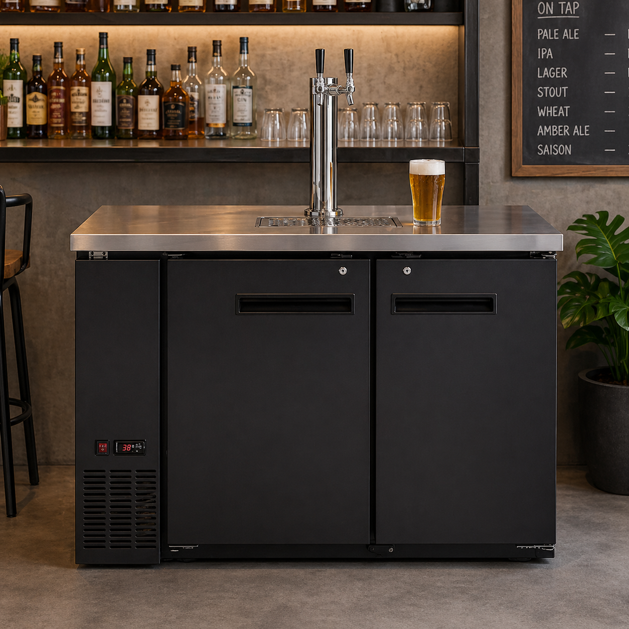 Admiral Craft U-Star Beer Dispenser, 19.1 cu ft Capacity, in Black USBD-5928/2