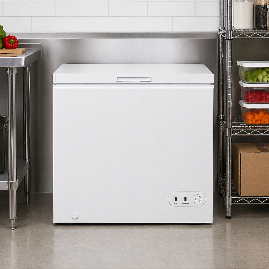 Admiral Craft Black Diamond Chest Freezer, Single Solid Door, 8.1 cu ft, in White BDCF-9R