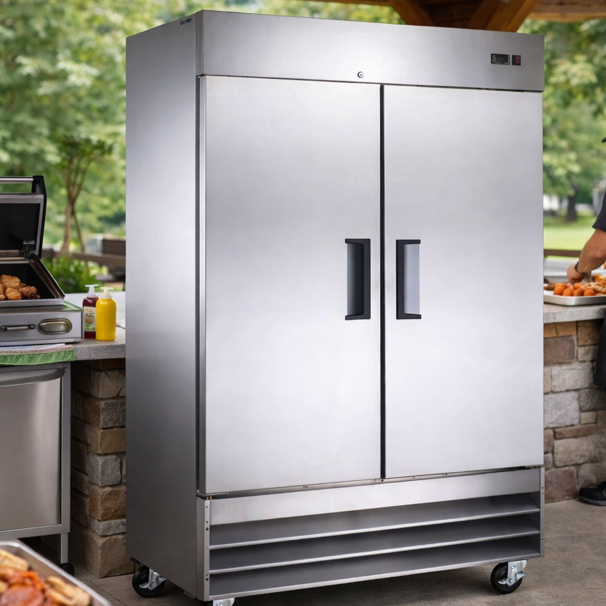 Admiral Craft Grista Reach-In Energy Star Freezer, Double Solid Doors, 46.7 cu ft Capacity, in Stainless Steel GRFZ-2DES