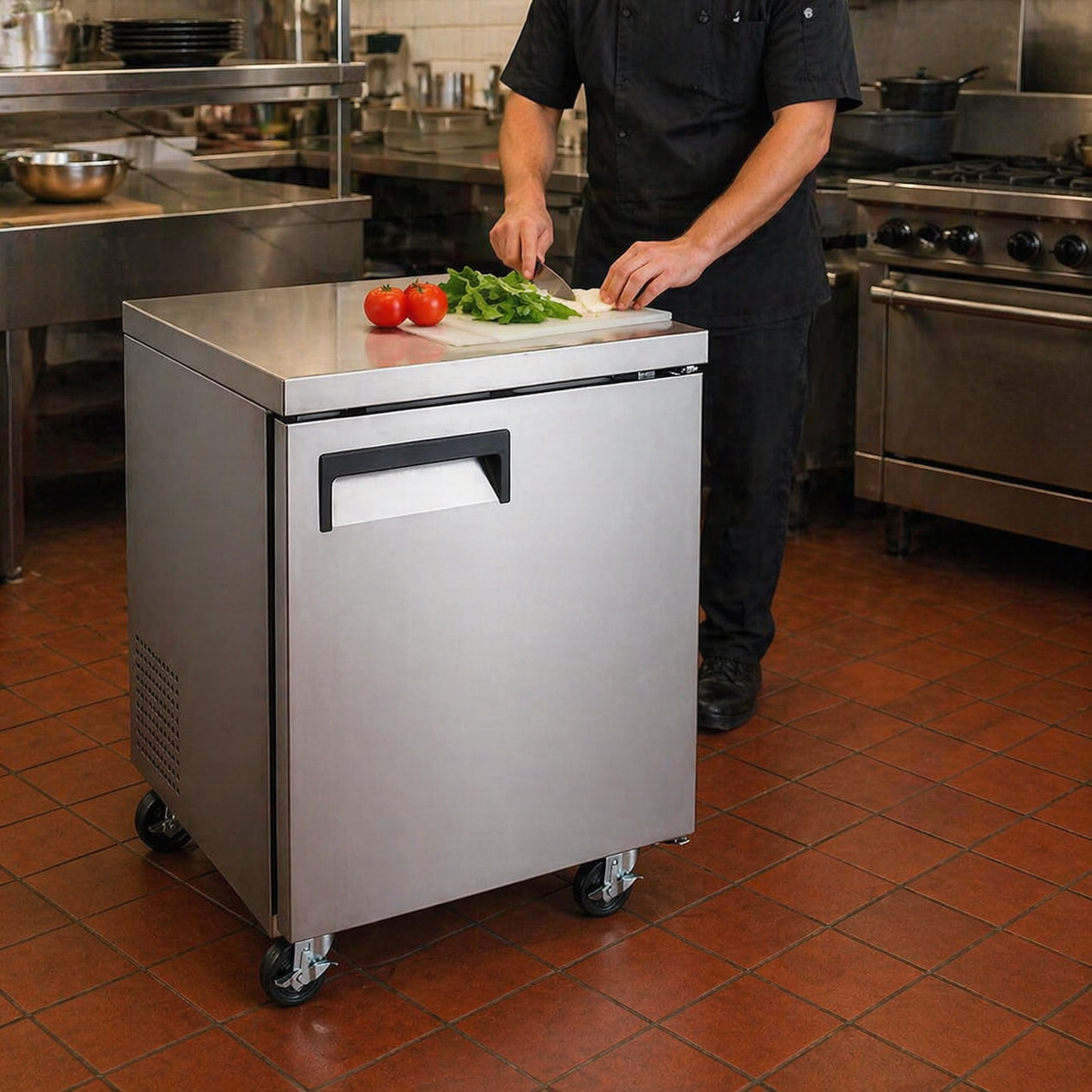 Admiral Craft U-Star Undercounter Refrigerator, Single Solid Door, 6.3 cu ft Capacity, in Stainless Steel USUCRF-27