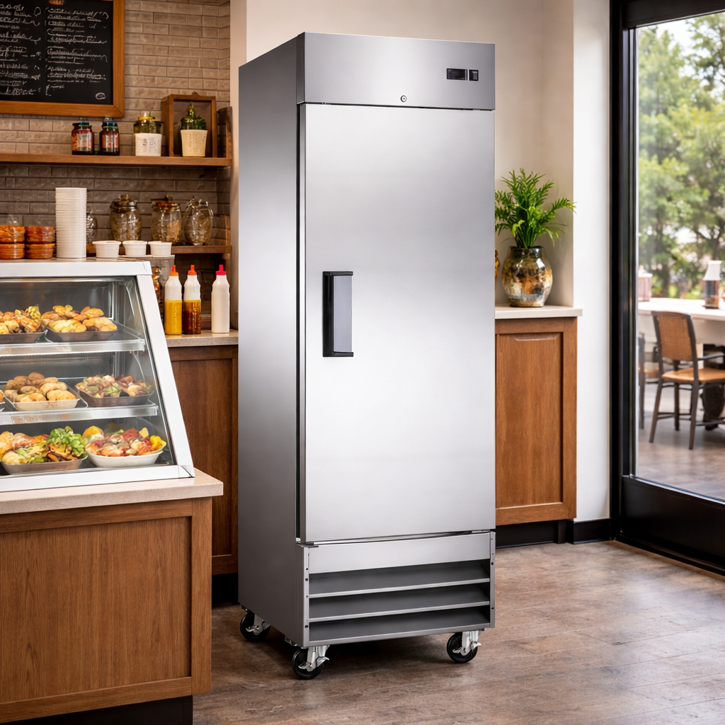 Admiral Craft Grista 1 Solid Door Reach-In Energy StarFreezer, Bottom Mount, in Stainless Steel GRFZ-1DES
