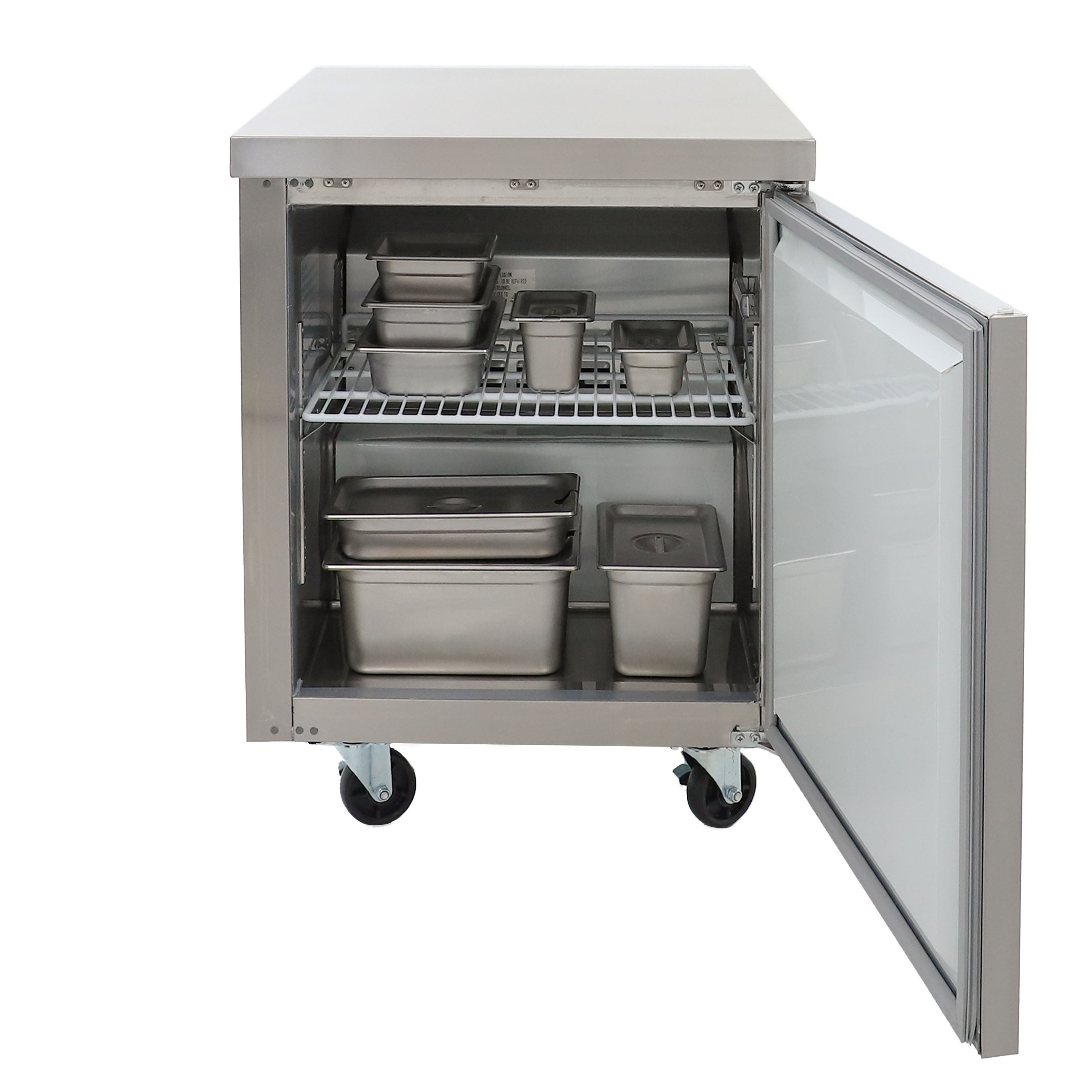 Admiral Craft Grista Undercounter Freezer, Single Solid Door, 6.3 cu ft Capacity, in Stainless Steel GRUCFZ-27
