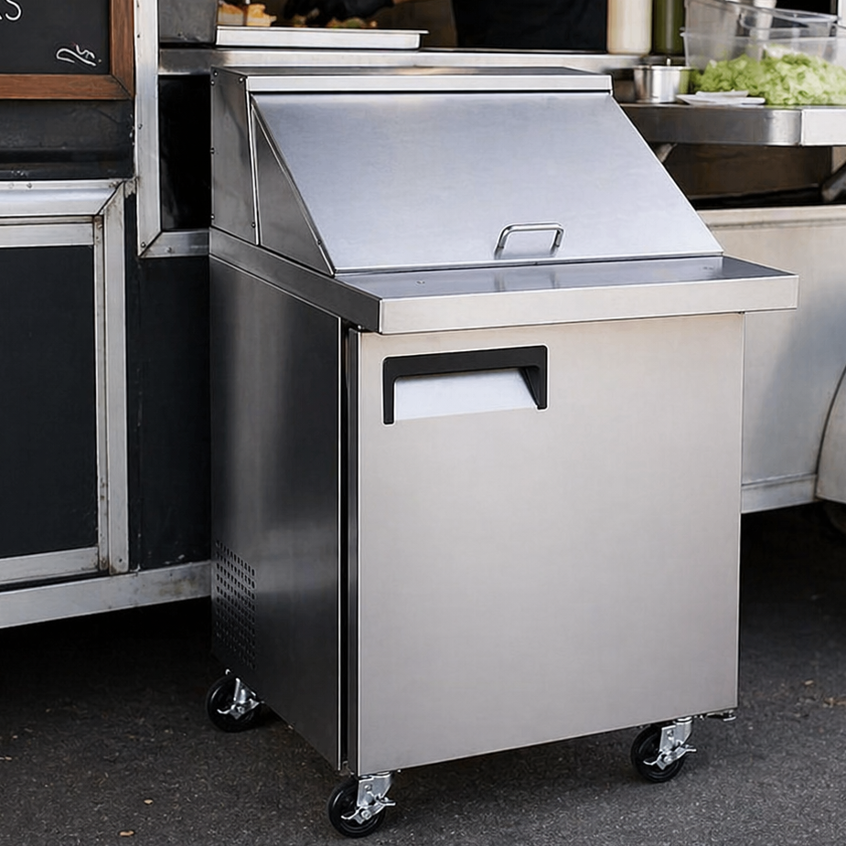 Admiral Craft Grista Refrigerated Mega Top Salad/Sandwich Prep Table, Single Door, 27", in Stainless Steel GRSLM-1D