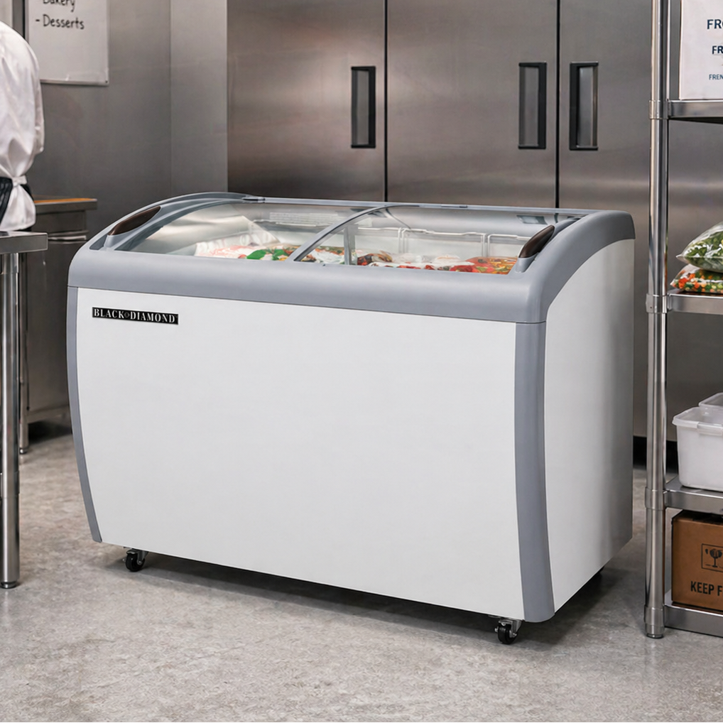 Admiral Craft Black Diamond Chest Freezer, Two Glass Doors, 9.2 cu ft, in White BDCF-12-CG