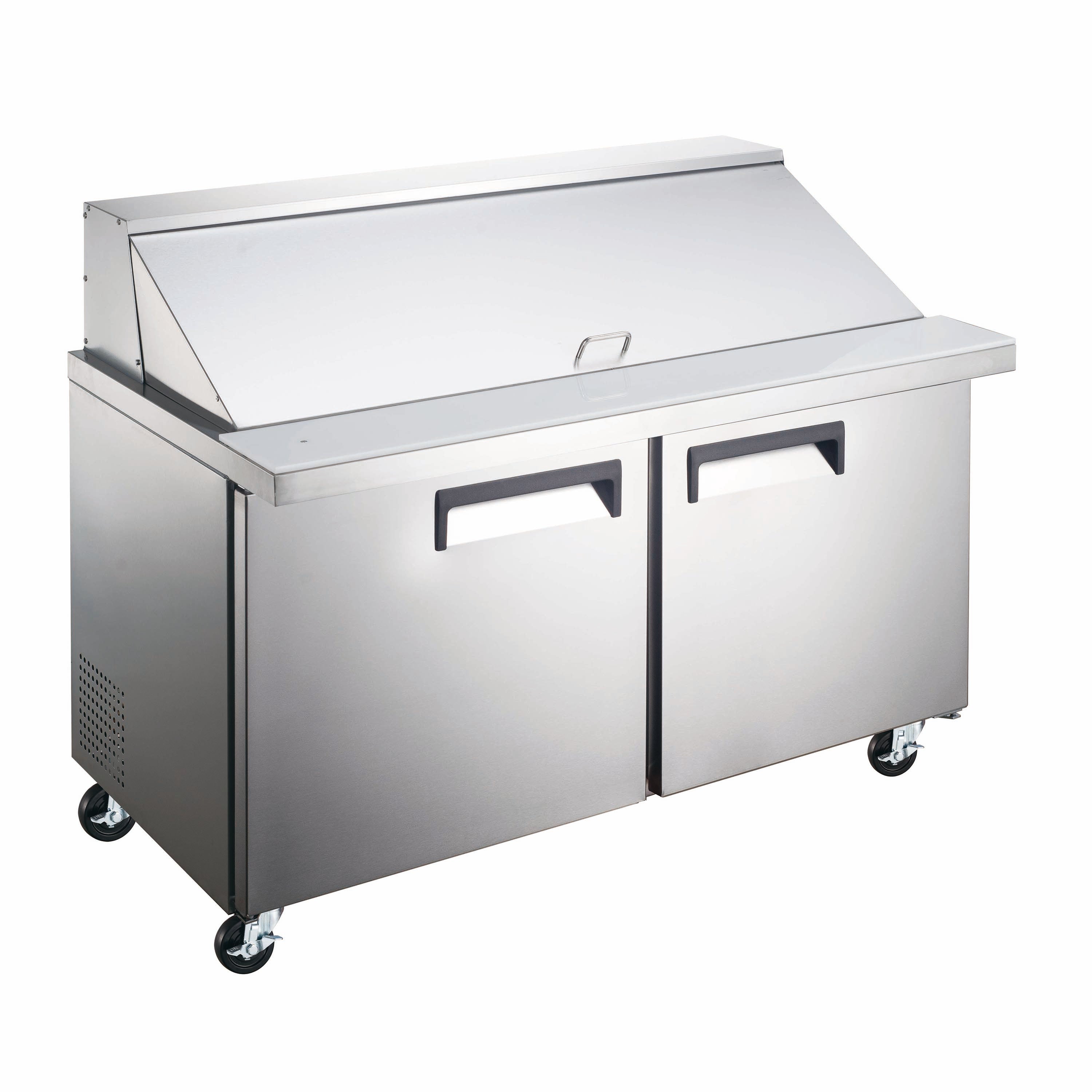 Admiral Craft U-Star Refrigerated Mega Top Salad/Sandwich Prep Table, Two Solid Doors, in Stainless Steel USSLM-2D
