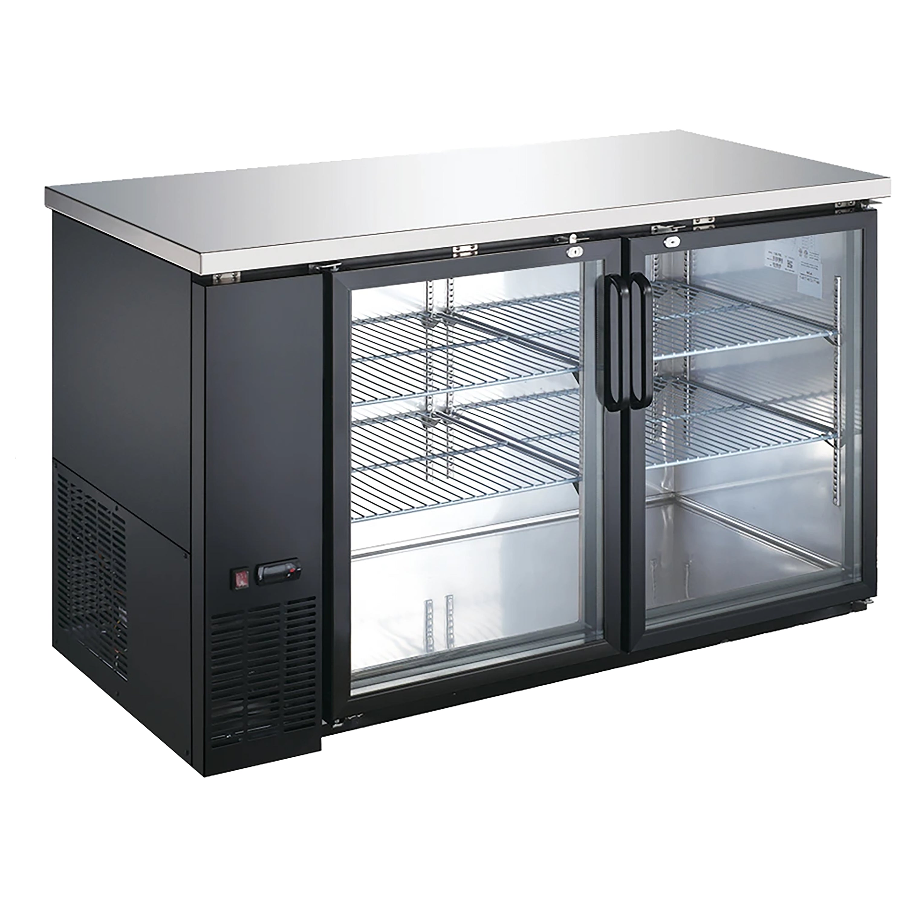 Admiral Craft U-Star 2 Glass Door Back Bar Cooler, in Black USBB-5928G