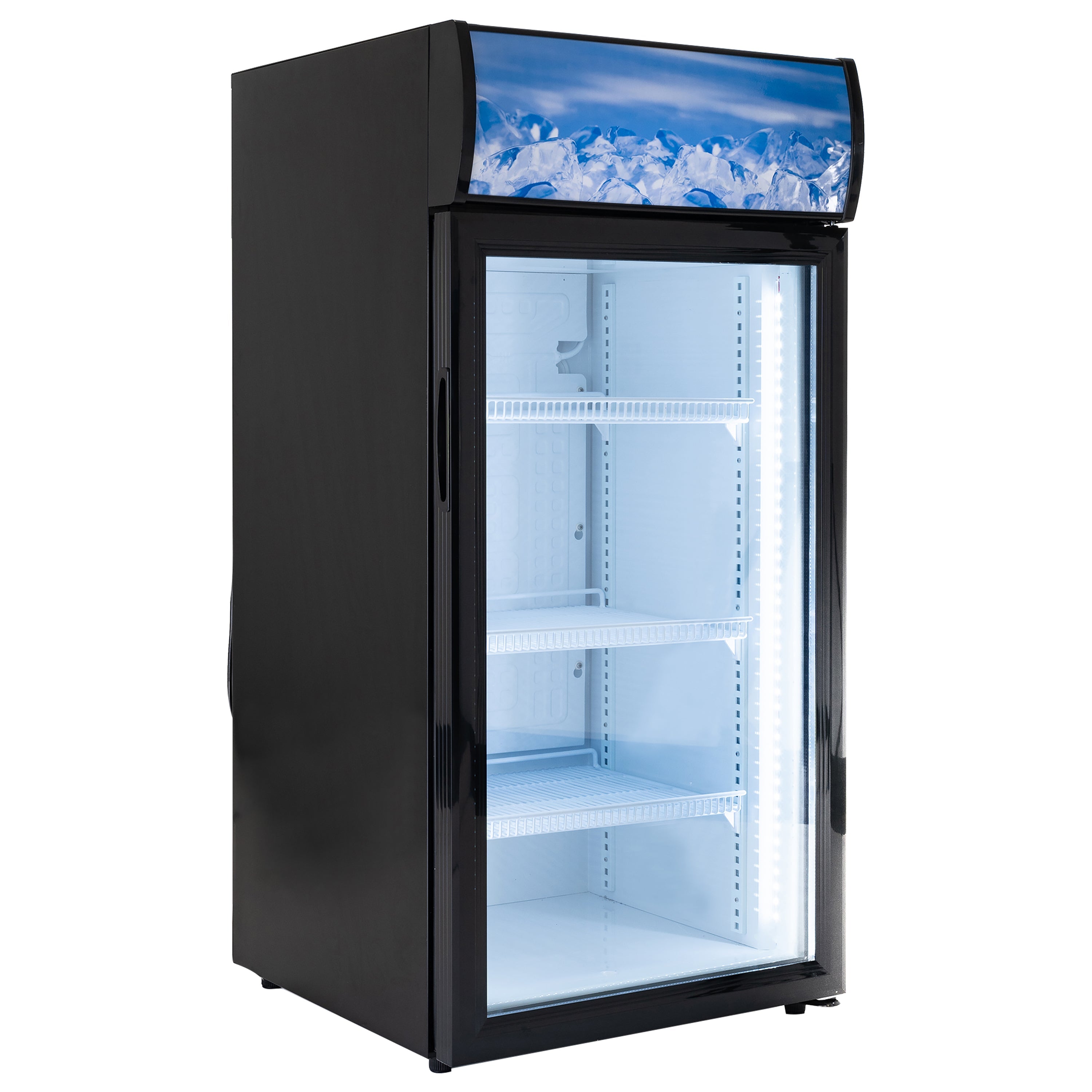 Admiral Craft Black Diamond Countertop Display Refrigerator, Single Glass Door, 4.2 cu ft, in Black CDRF-1D/4