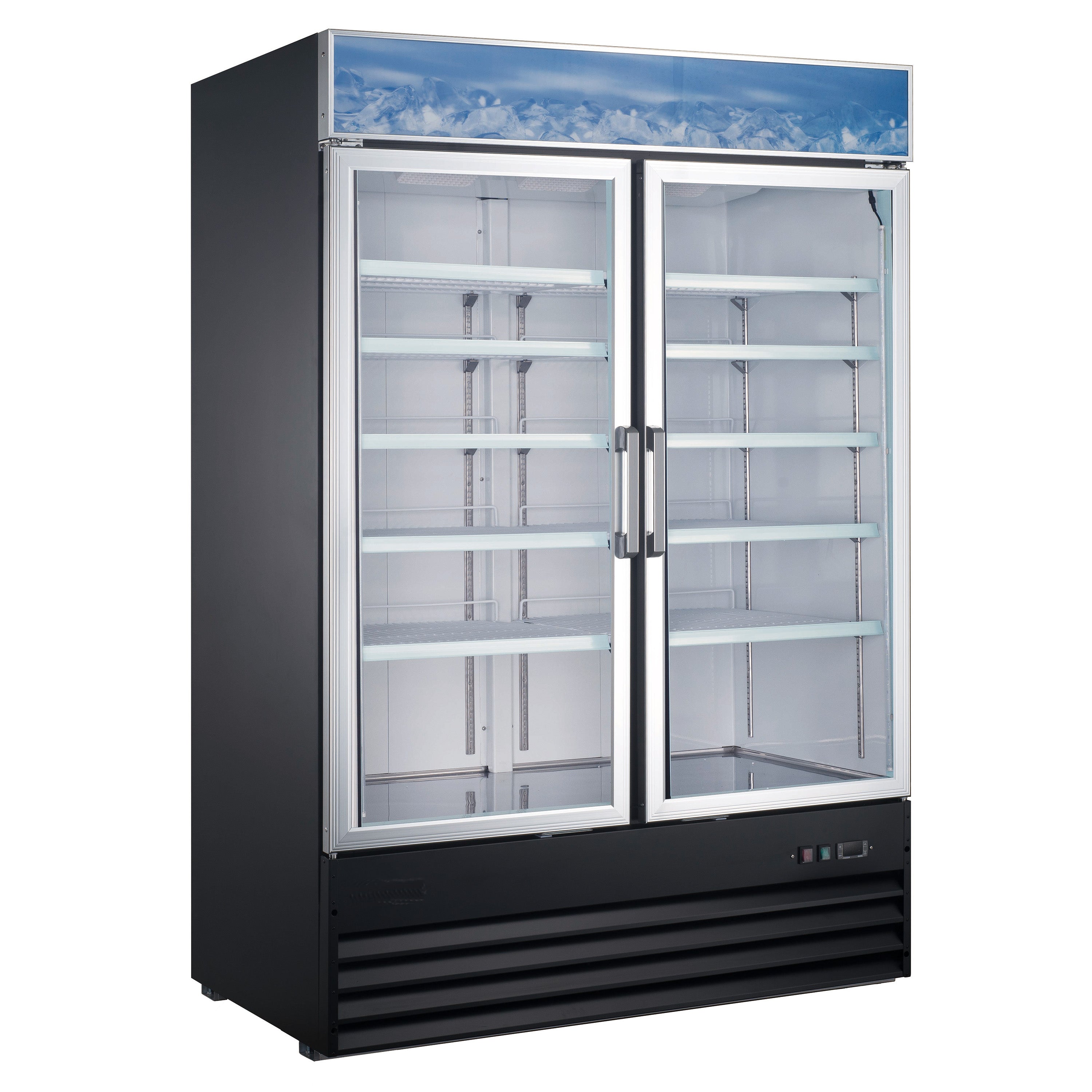 Admiral Craft U-Star Merchandiser Refrigerator, Double Swing Glass Doors, 39.9 cu ft Capacity, in Black USRFS-2D/54