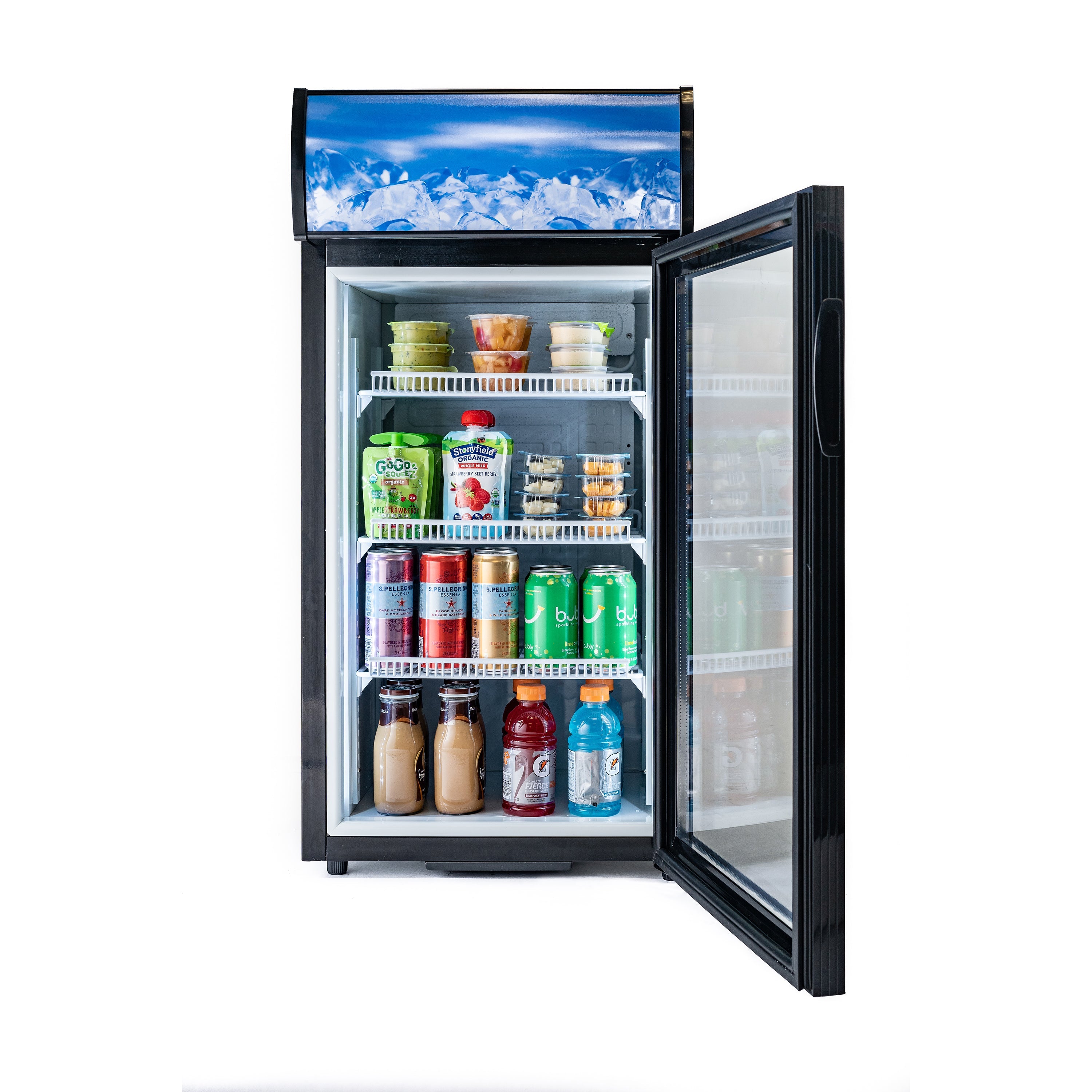 Admiral Craft Black Diamond Countertop Display Refrigerator, Single Glass Door, 2.7 cu ft, in Black CDRF-1D/2.7