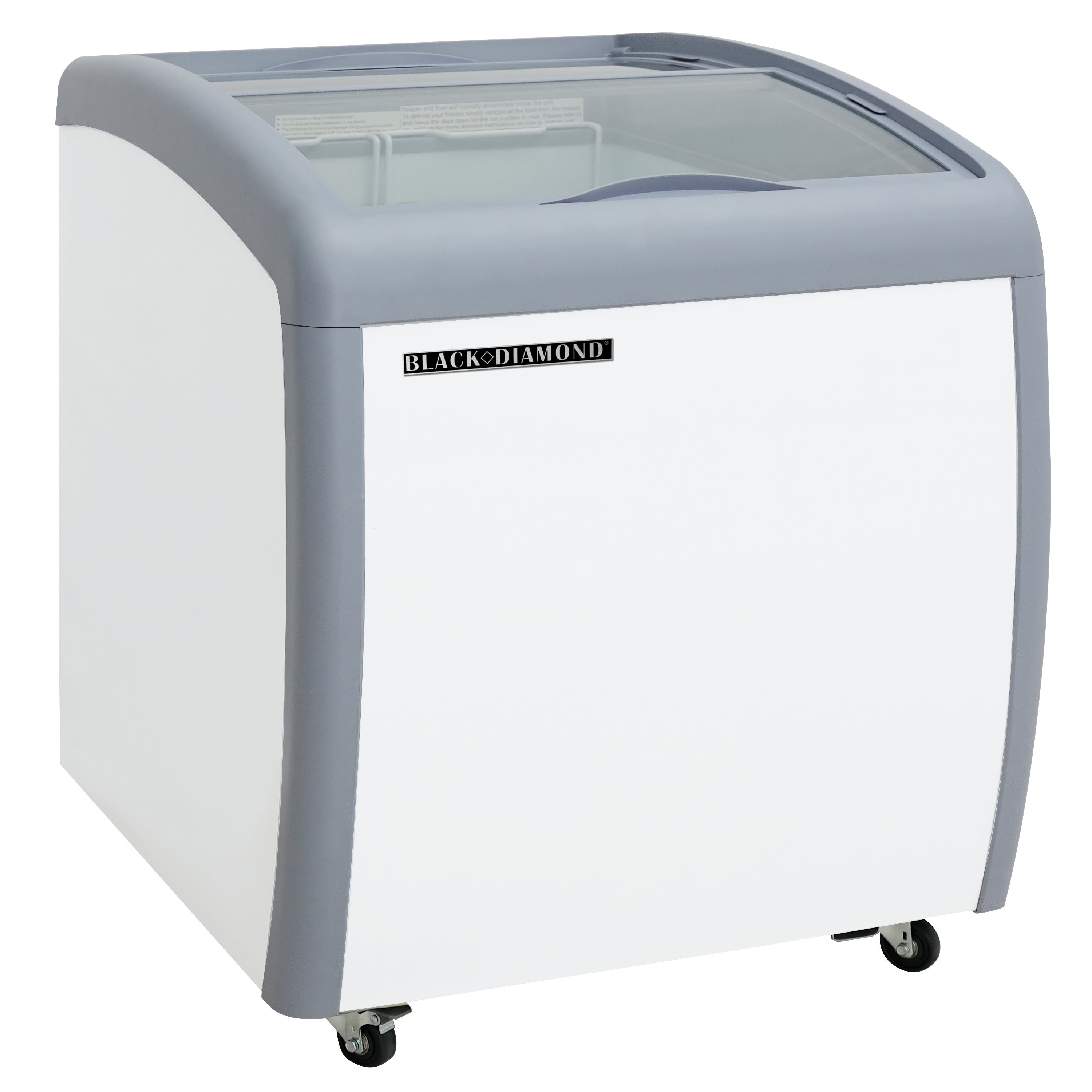 Admiral Craft Black Diamond Chest Freezer, Two Glass Doors, 4 cu ft, in White BDCF-6-CG