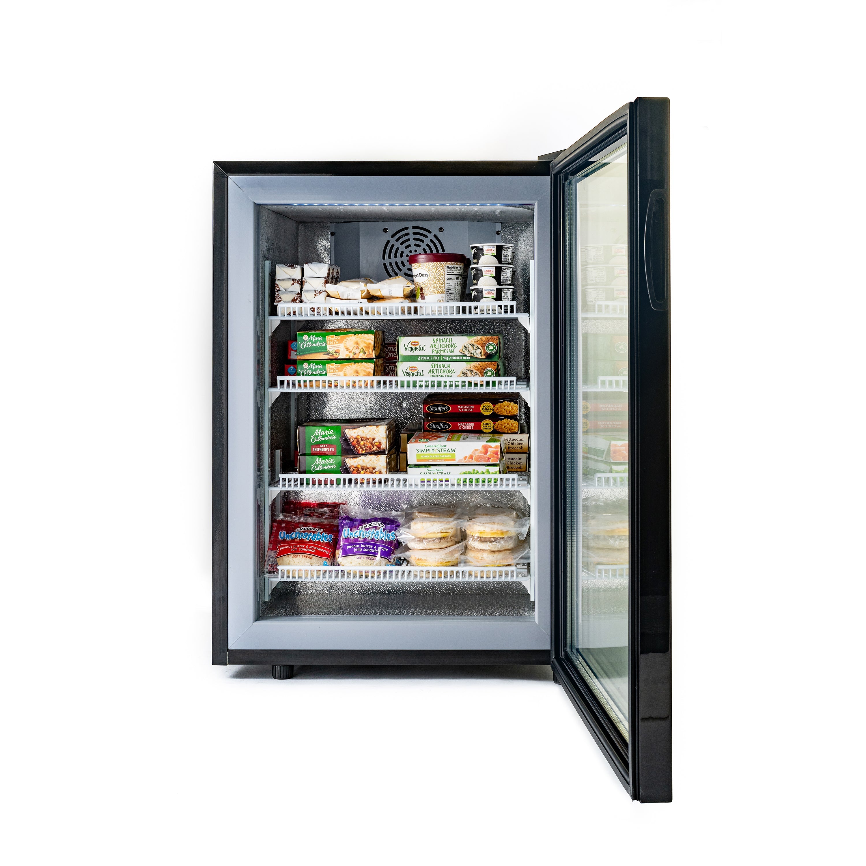 Admiral Craft Black Diamond Countertop Display Freezer, Single Glass Door, 3.5 cu ft, in Black CDFZ-1D/3.5