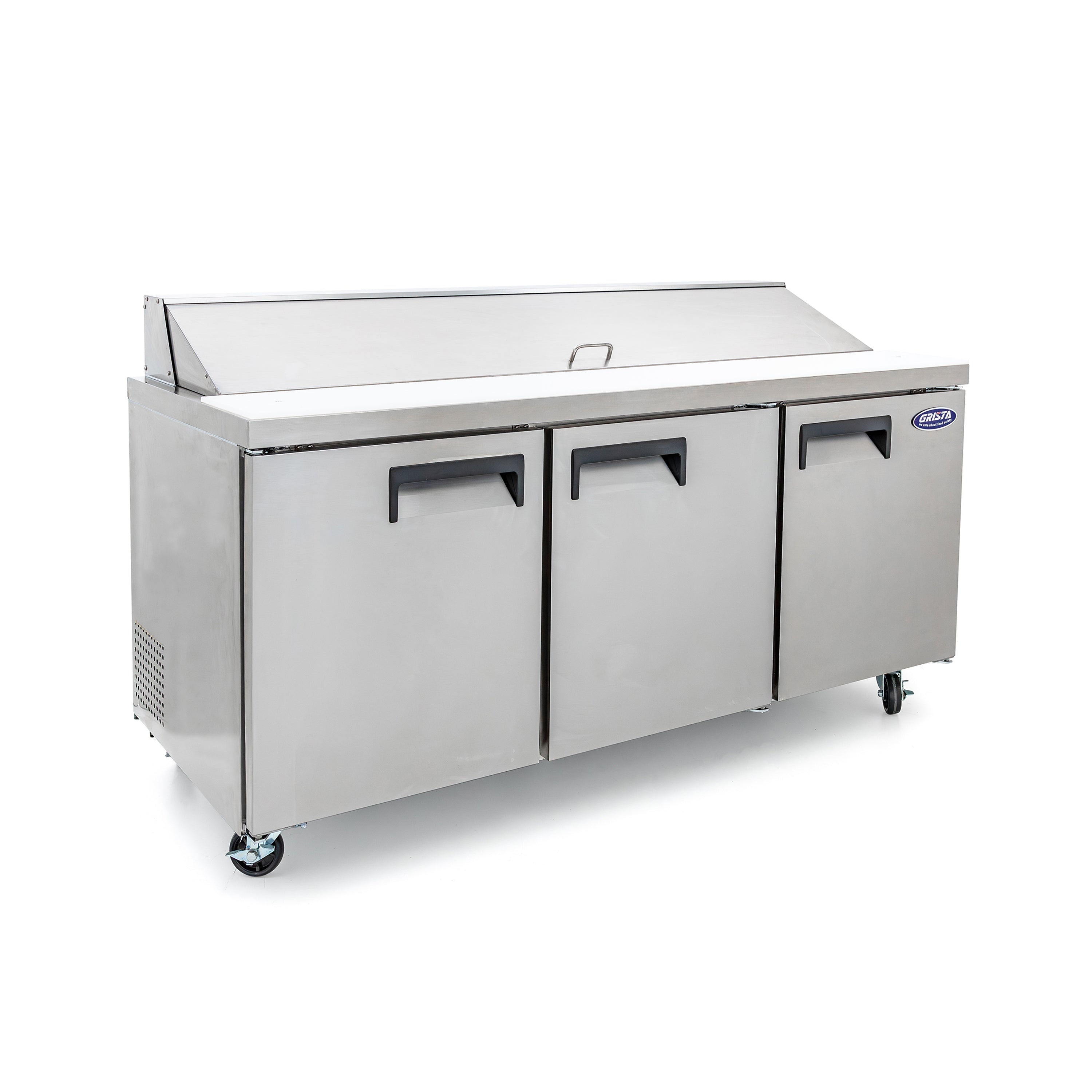 Admiral Craft Grista Refrigerated Salad/Sandwich Prep Table, Three Doors, 70", in Stainless Steel GRSL-3D