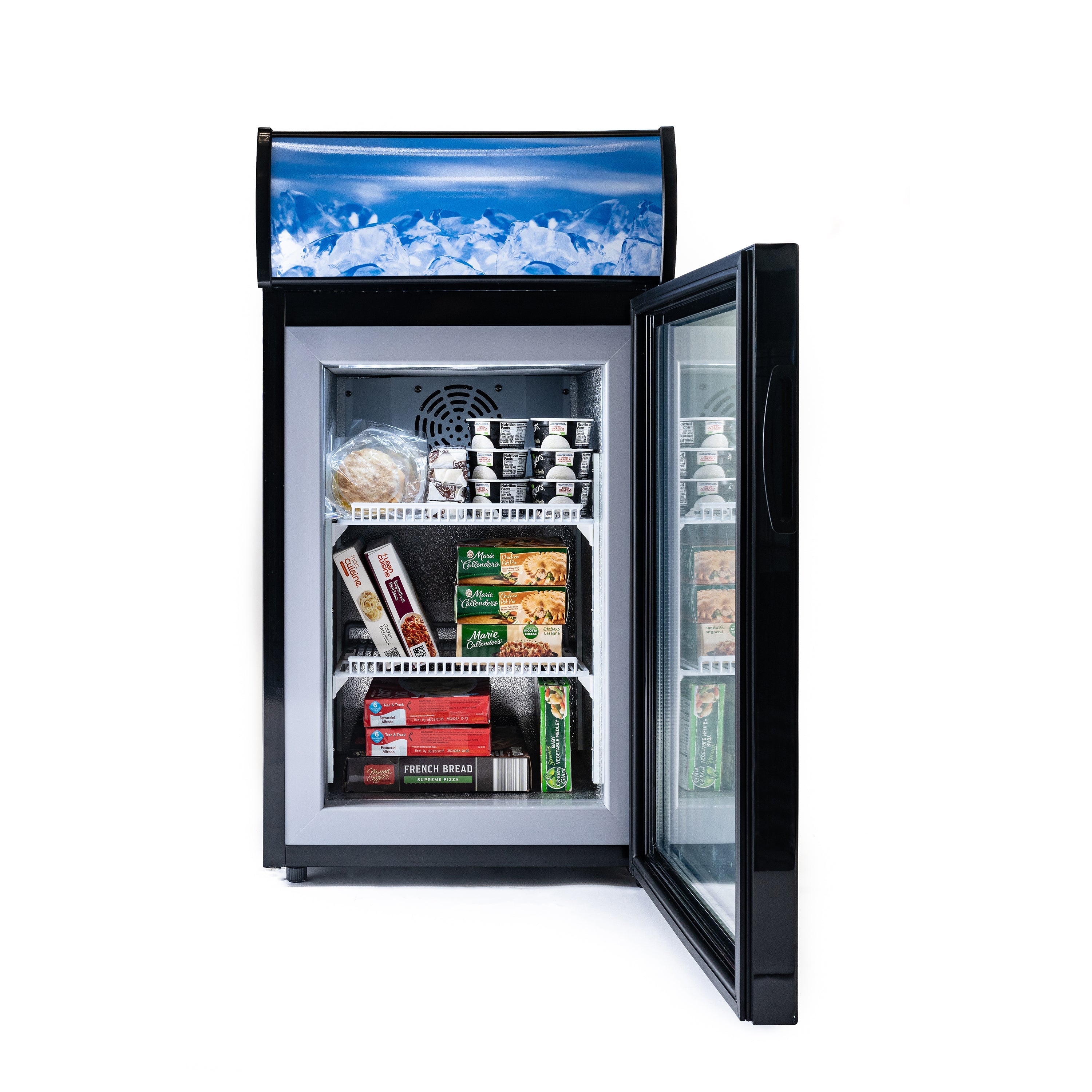 Admiral Craft Black Diamond Countertop Display Freezer, Single Glass Door, 1.4 cu ft, in Black CDFZ-1D/1.4