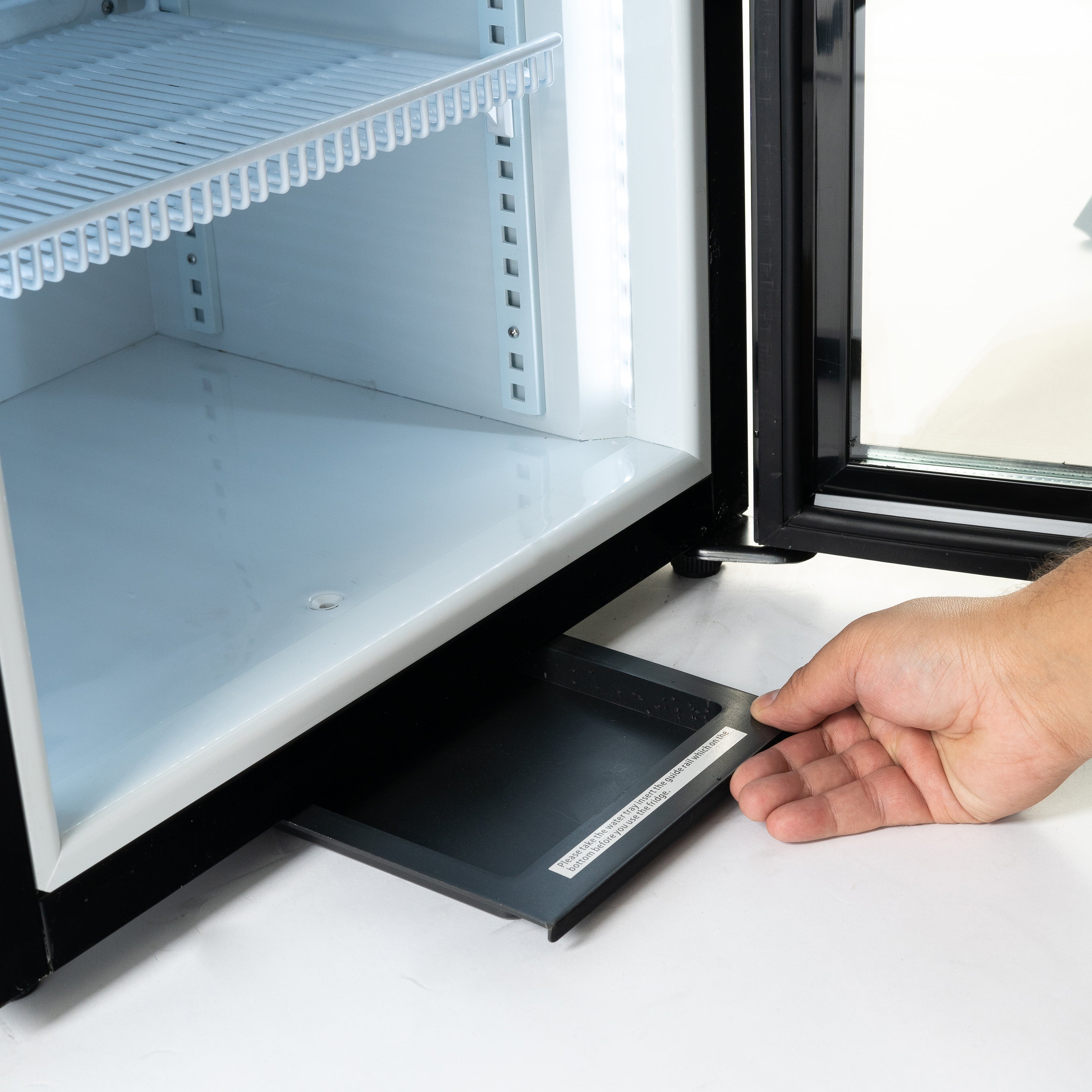 Admiral Craft Black Diamond Countertop Display Refrigerator, Single Glass Door, 2 cu ft, in Black CDRF-1D/2