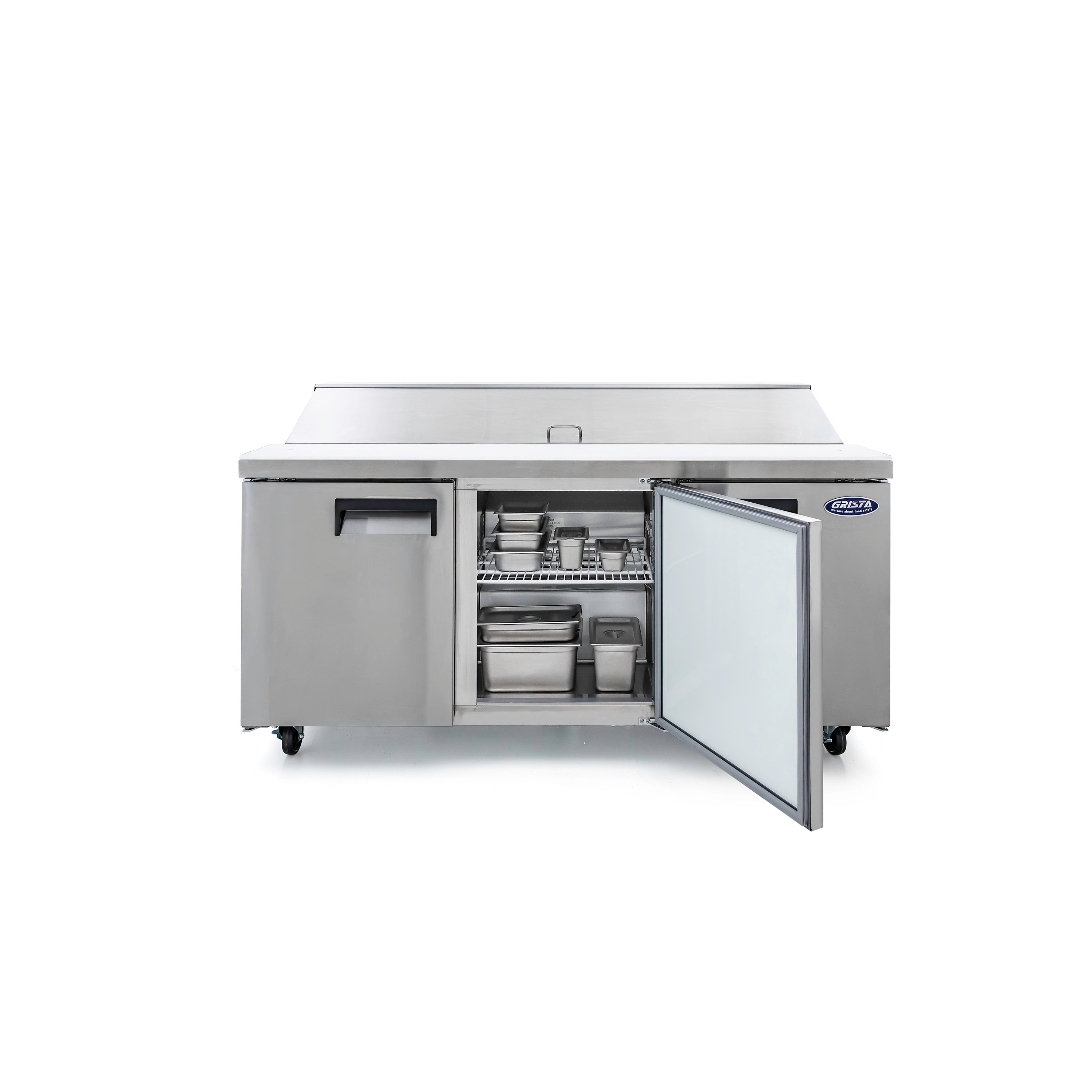 Admiral Craft Grista Refrigerated Salad/Sandwich Prep Table, Three Doors, 70", in Stainless Steel GRSL-3D