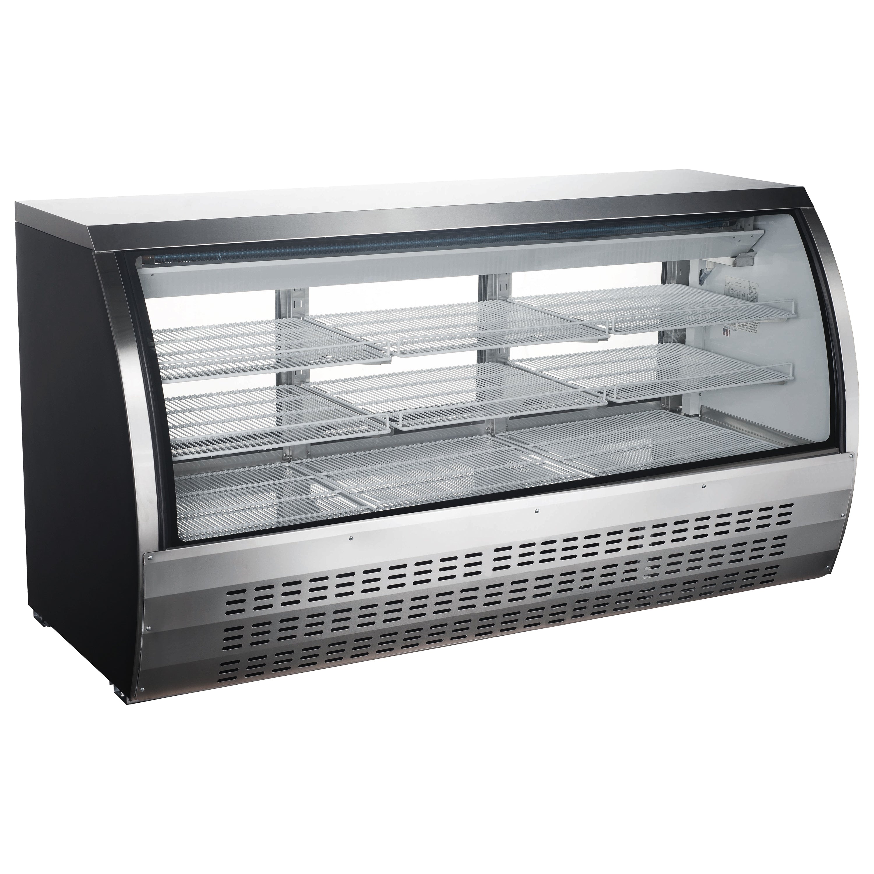 Admiral Craft U-Star Curved Glass Refrigerated Deli Case, in Black USDC-82